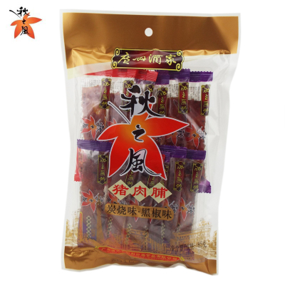 广州酒家秋之风猪肉脯炭烧黑椒味85g包装休闲办公零食