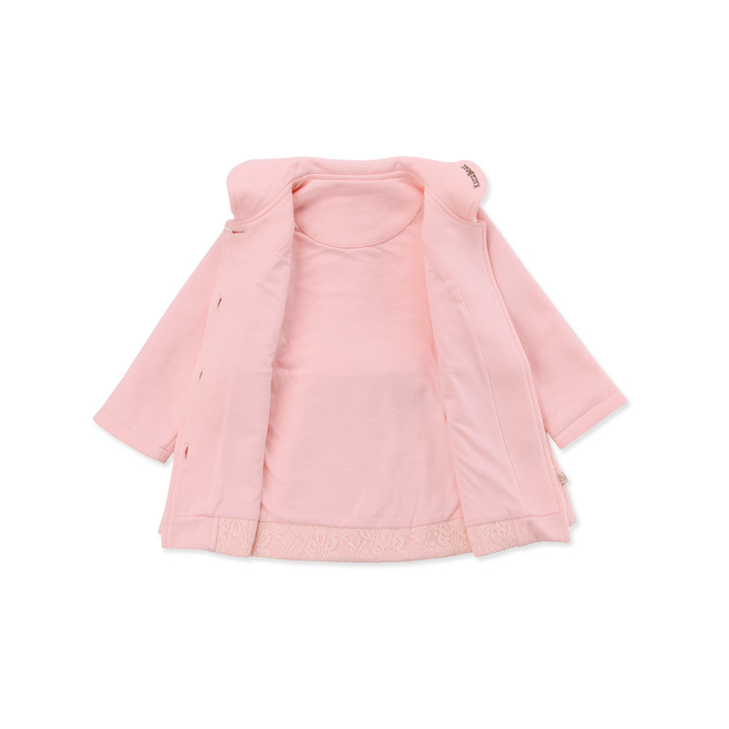 卡拉贝熊女童婴儿童装新款春秋萌宝宝婴童公主长袖对襟外套e5b11