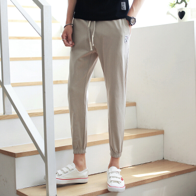 步来褶惠17夏季男士休闲裤九分韩版修身裤已质检夏