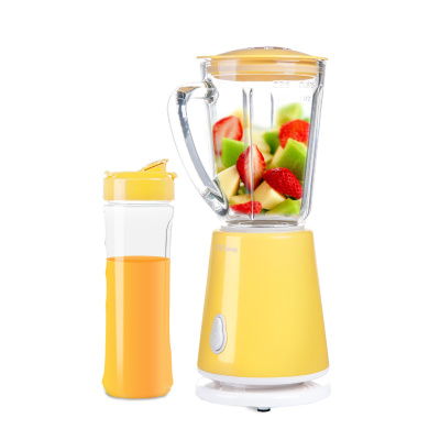 电动小果汁机 豆浆奶昔料理机 榨果汁机可碎冰 婴儿辅食搅拌器黄色