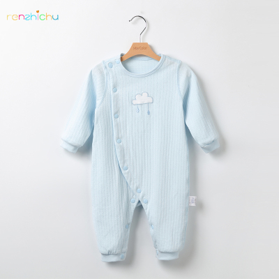 人之初春装婴儿衣服纯棉连体衣0-3-6-12个月男女宝宝爬爬服长袖哈衣