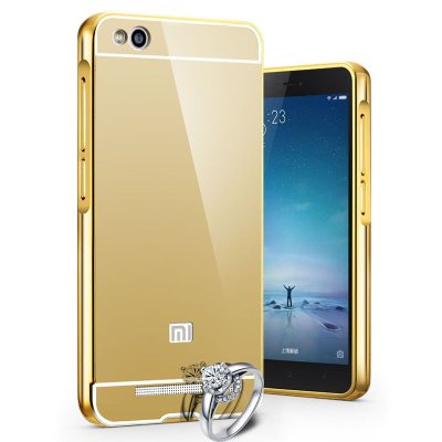 行岛 红米3手机壳 小米 红米3手机套 保护套 保护壳 红米3外壳 金属边框 镜面后盖 防摔 带独立按键