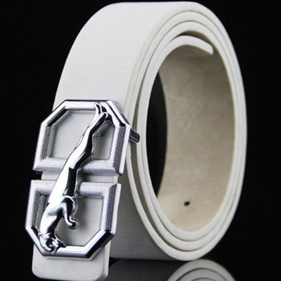 丹杰仕男士皮带男少年纯白色韩版潮男仿皮腰带学生平滑扣小男孩青年裤袋小咖秀百搭潮