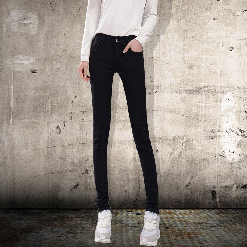 琳朵儿秋季女装牛仔裤女式小脚裤女生浅色长裤子春秋女款铅笔裤