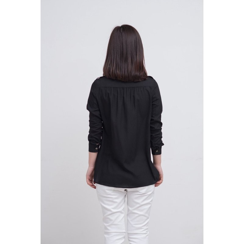 雪纺衫长袖春装新款打底衬衫圆领修身大码女职业上衣 贵姿女士衬衫