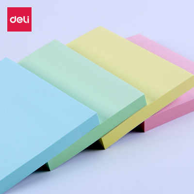 得力deli7157彩色百事贴万事贴即时贴便利贴告示贴N次贴办公用品76*101mm4色混颜色随机发单包随机（76*101mm）