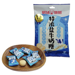 悠哈特浓抹茶牛奶糖特浓盐牛奶糖婚庆结婚喜糖袋装75g