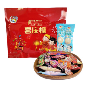 喔喔情牵一生喜糖果袋装108g婚庆结婚喜糖水果糖奶糖棒棒糖混合装