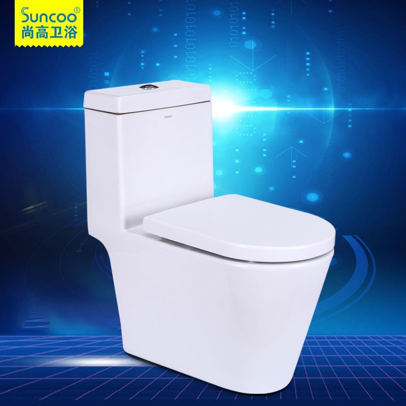 suncoo尚高卫浴 喷射虹吸式抽水马桶 静音连体坐便器sol860
