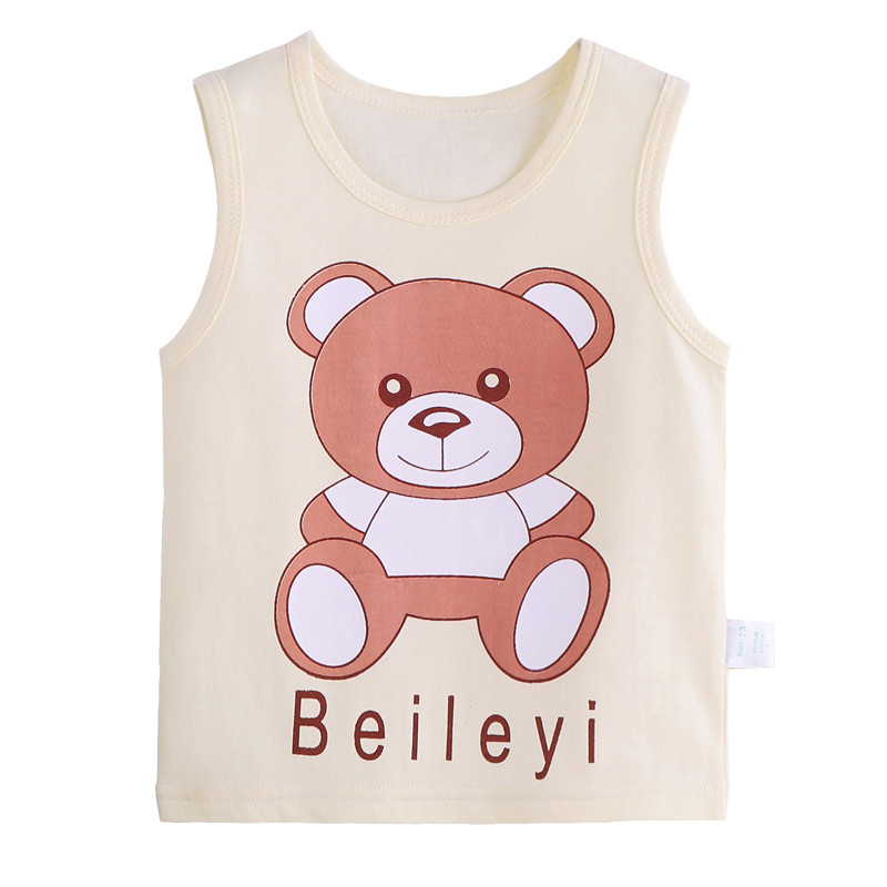 【贝乐咿】儿童纯棉卡通背心夏款无袖小背心男童女童工字跨栏背心婴儿