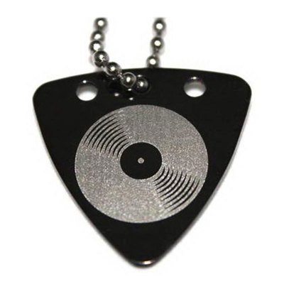 沃森乐器正品钛钢金属个性摇滚吉他拨片项链OldDisc老唱片饰品