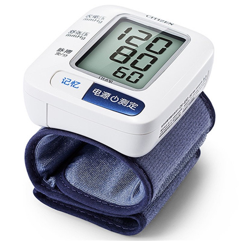 西铁城(citizen)电子血压计 家用全自动腕式血压计ch-650(便携款)