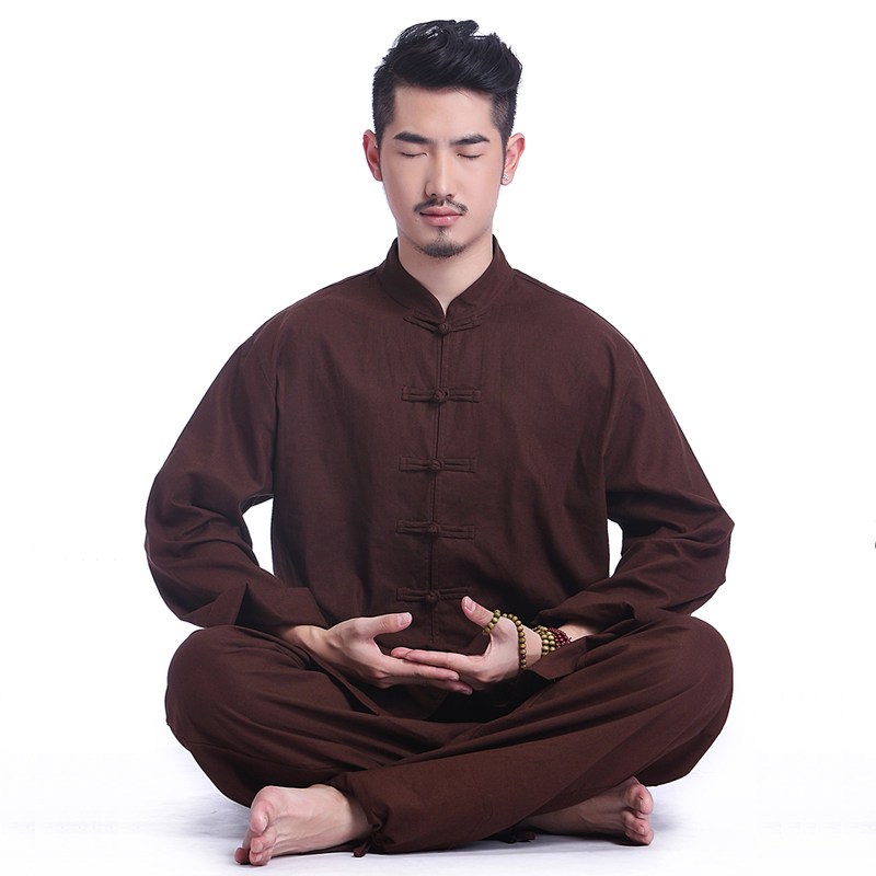 秋冬瑜伽服套装男士禅服棉麻大码瑜珈服愈加健身居士禅修服