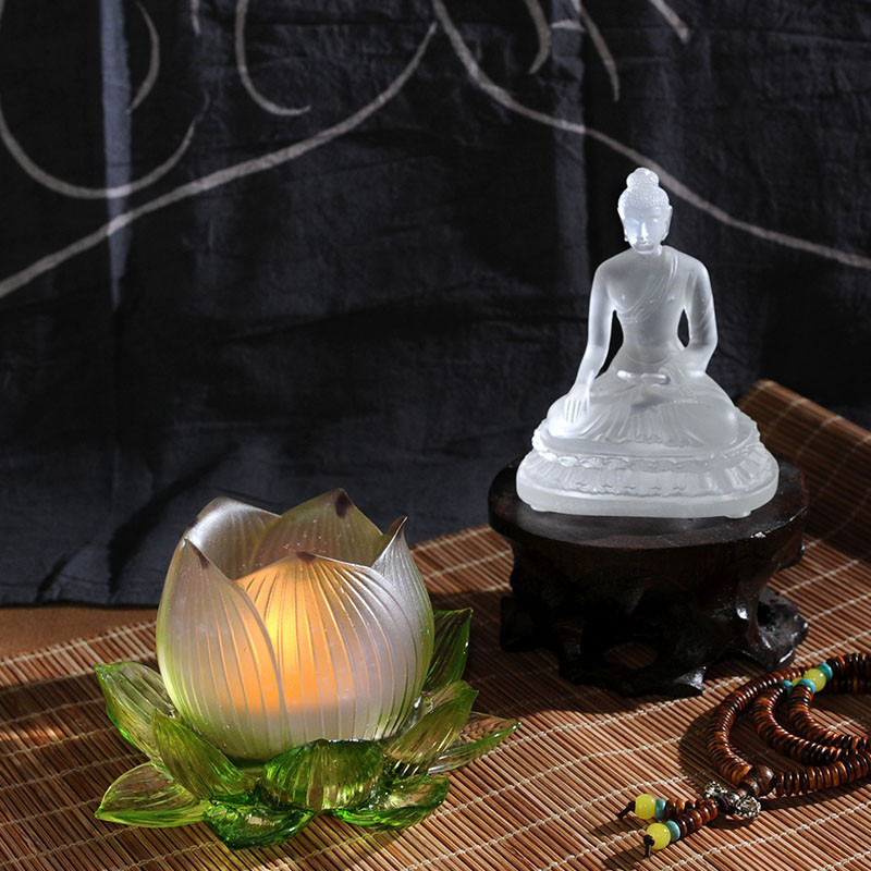 吟秀 琉璃佛像 家居佛堂摆件 琉璃释迦牟尼 法相庄严