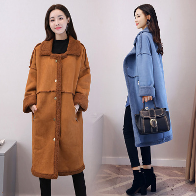 莞馨女装2017秋冬新款毛呢外套韩版宽松显瘦加绒呢子大衣加厚保暖外套
