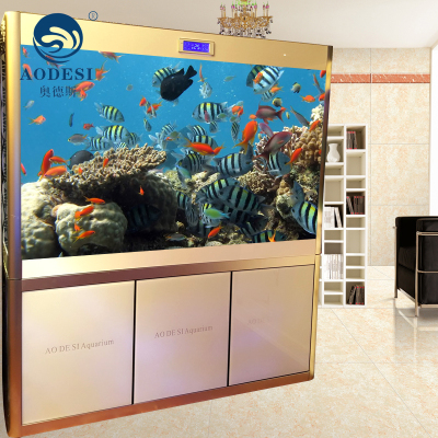 AODESI奥德斯铝合金鱼缸现代鱼缸1.2米1.5米1.8米水族箱定制鱼缸生态水族箱采用底部过滤系统