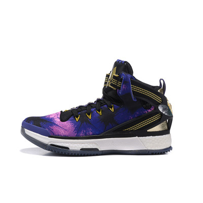 罗斯6代男子篮球鞋adidas rose 6猴年版黑白圣诞高帮战靴 紫罗兰 45码