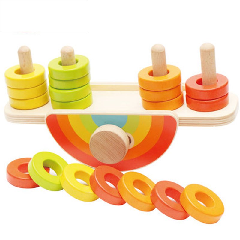 儿童早教益智四套柱积木质拼图玩具小男孩女孩宝宝1-2-3周岁4-6岁当季