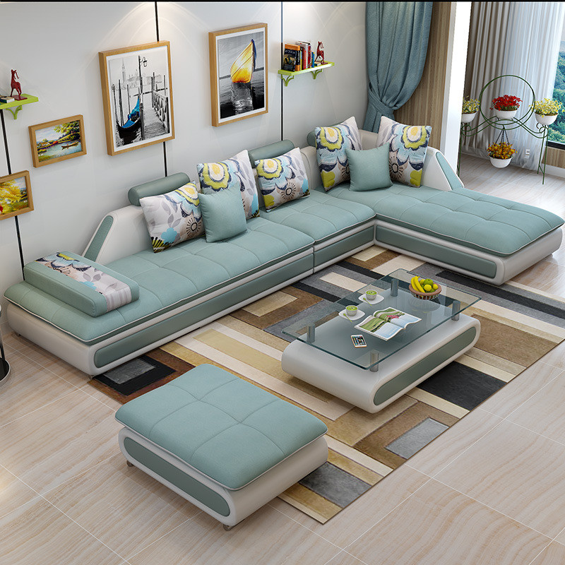 梵珂布沙发小户型布艺沙发组合简约现代客厅家具转角皮布沙发