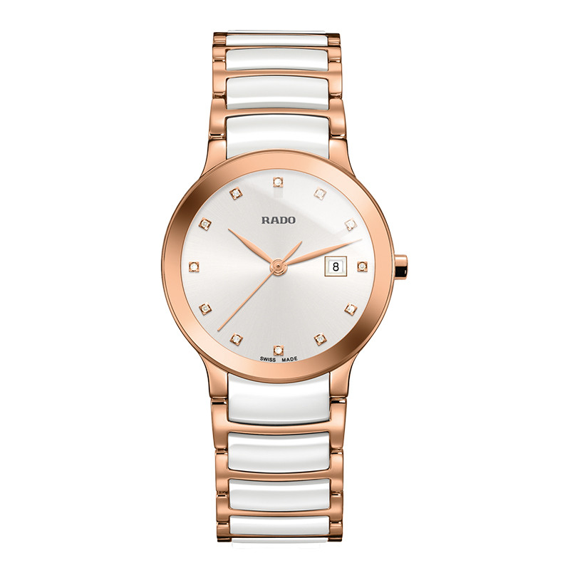 rado瑞士雷达晶萃系列石英表镶钻陶瓷女士腕表 r30512742