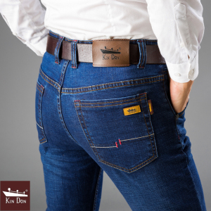 金盾(KIN DON)秋冬季款牛仔裤 男宽松直筒男裤男士商务休闲长裤大码弹力裤子 新款男装牛仔裤