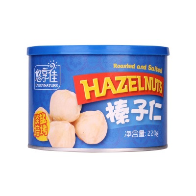 悠享佳_榛子仁220g-淡盐焙烤坚果罐装零食特产干果