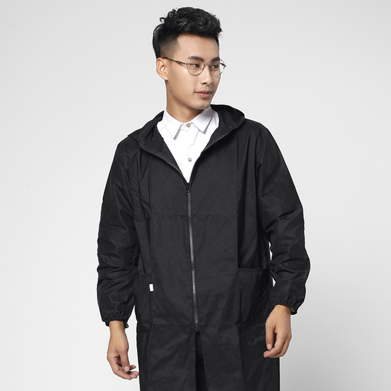 秋冬护衣罩衣成人工作服工厂车间防水围裙长袖拉链迷彩服男士