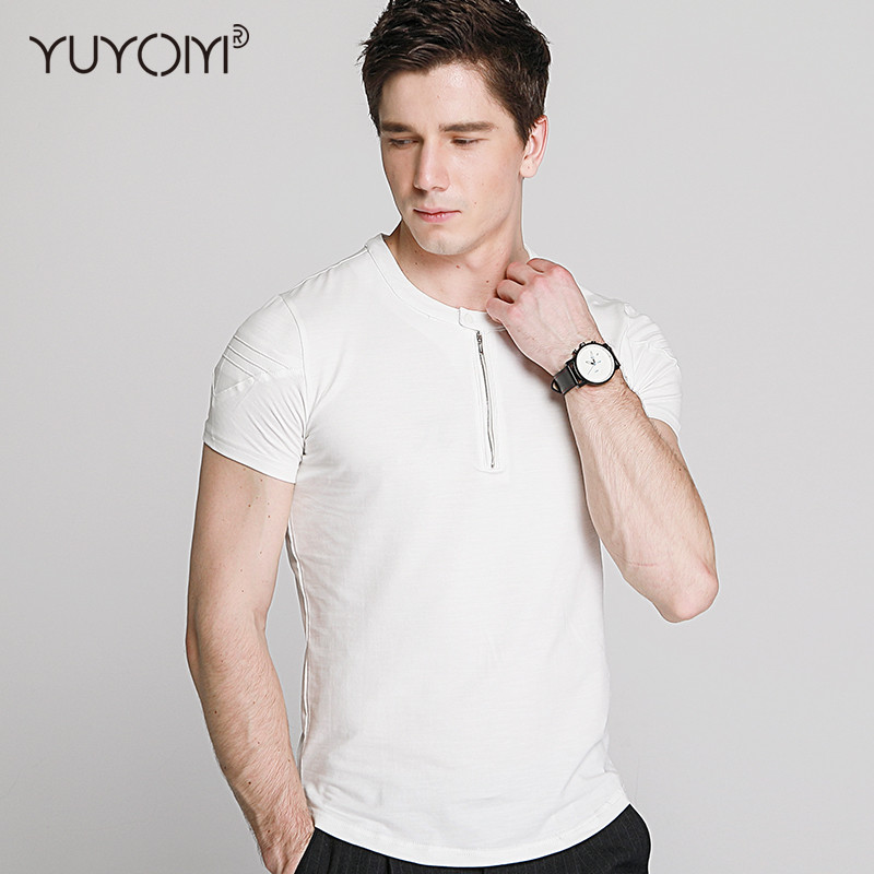 【夏季必备衬衫 轻薄舒适】yuyom优央 男士短袖纯色t恤 舒适棉面料