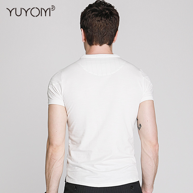 【夏季必备衬衫 轻薄舒适】yuyom优央 男士短袖纯色t恤 舒适棉面料
