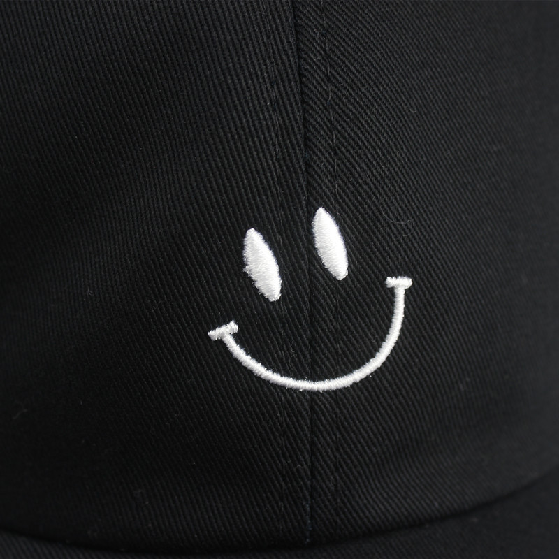 帽子男韩版百搭黑色棒球帽明星同款微笑脸情侣出游防晒遮阳鸭舌帽 xl