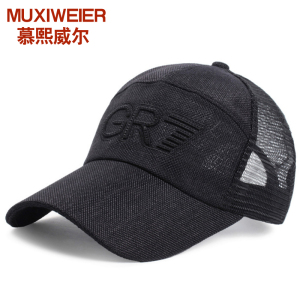 MUXIWEIER遮阳帽子男女情侣韩版户外运动网眼透气防晒棒球帽鸭舌帽太阳帽 灰色