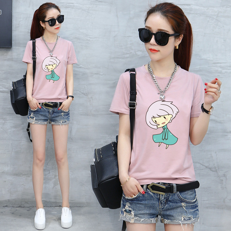 衣服2017新款潮百搭t恤丅血短袖女衫土夏天夏季女装夏装显瘦时尚