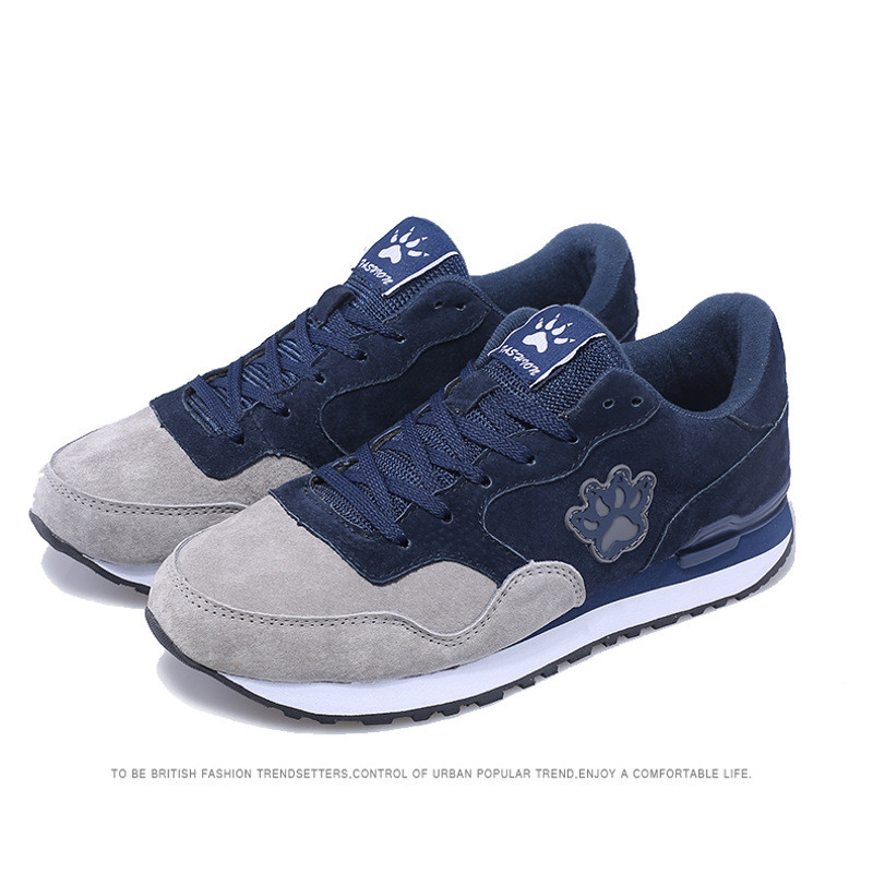 新款春夏秋男士复古运动休闲反绒男鞋头层猪皮舒适运动风跑步鞋子