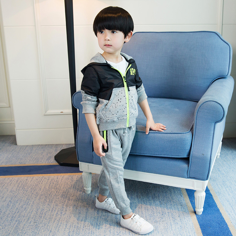 娉语童装男童秋装套装2018新款潮儿童秋季1-2-3-4-5-6岁宝宝运动衣服