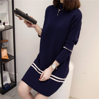 娉语2018新款冬装女装潮上衣宽松打底针织衫套头半高领毛衣女秋冬外套