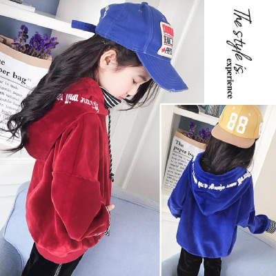 珂依舍2017秋装新款女童秋冬装2017新款韩版中大童时尚连帽卫衣儿童休闲百搭假两件