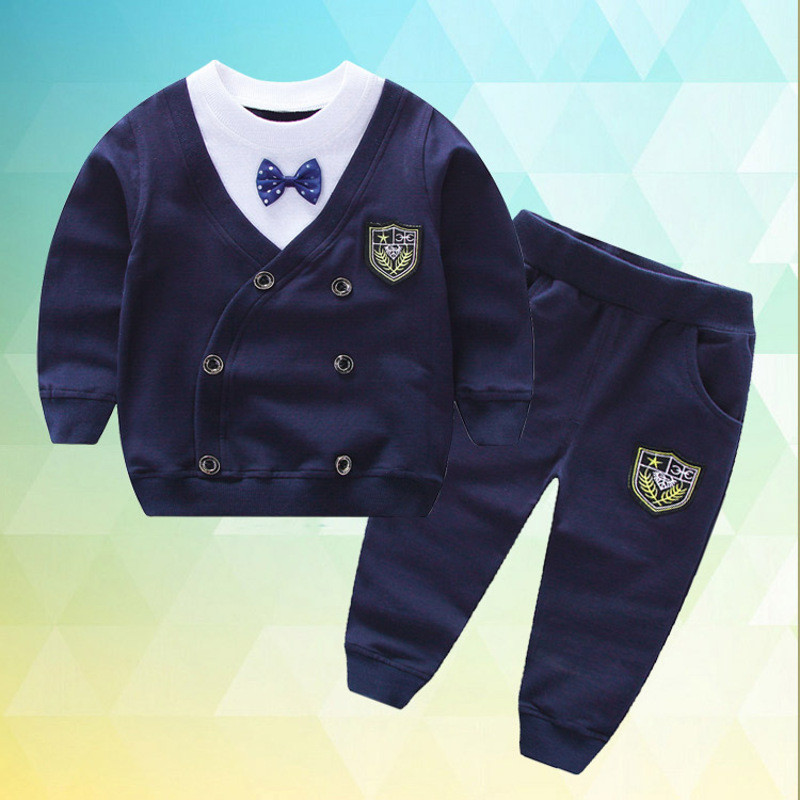 纯棉1-3岁男童秋装长袖套装周岁宝宝秋季小孩衣服儿童男孩童装潮