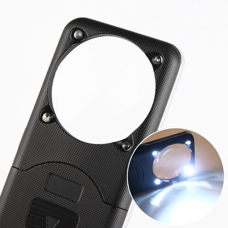 20倍高倍高清光学镜片老人学生阅读文玩鉴定带led灯便携式放大镜