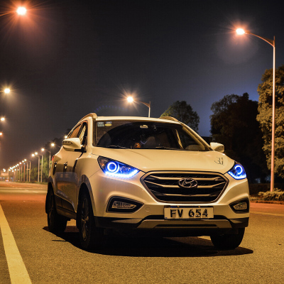 10-13款现代IX35大灯总成改装LED日行灯双光透镜现代IX35专用大灯总成大灯总成(有氙气灯)单只七天无理由退货