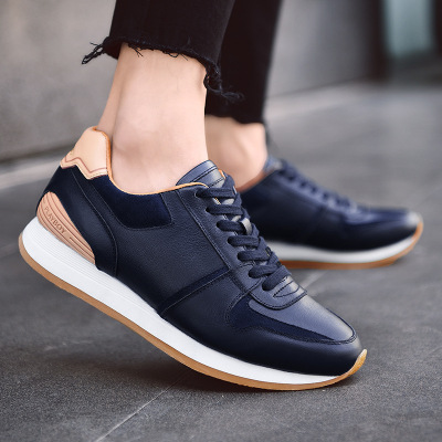 花花公子2017秋冬新款男士休闲鞋青年韩版时尚皮鞋潮流低帮男鞋子