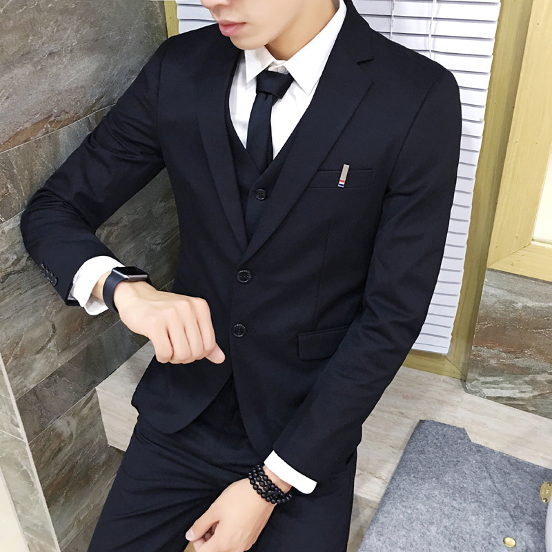 春季新款英伦商务正装小西装男外套修身型男士西服男礼服