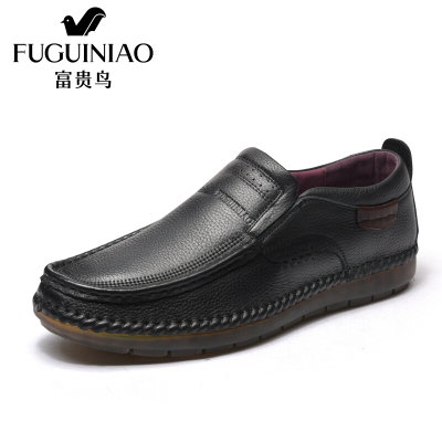 富贵鸟（FUGUINIAO）男鞋2017秋冬新款男士厚底休闲鞋套脚皮鞋男低帮鞋