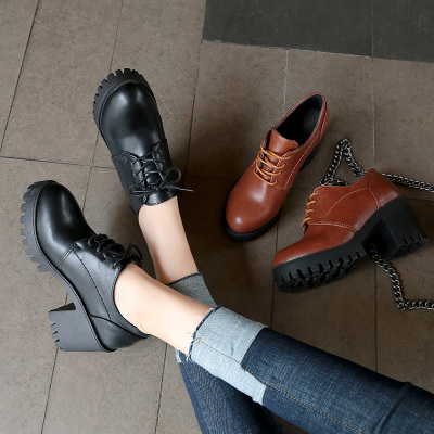 902新款马丁靴女2017新款秋冬季英伦短靴高跟靴子韩版百搭学生粗跟单靴潮定制