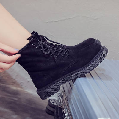 902新款短靴女2017春秋季新款英伦风百搭学生平底马丁靴韩版单靴子机车鞋定制