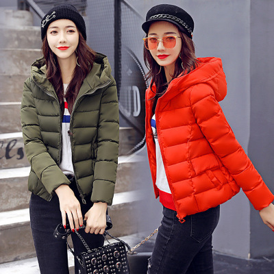 顺崇2017秋冬新款韩版短款连帽轻薄羽绒服女学生修身棉服棉衣8867