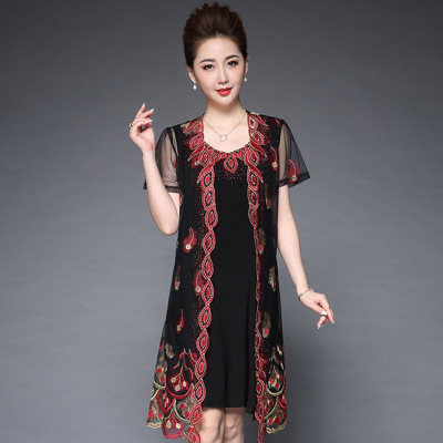 顺崇2018春春婚礼妈妈装连衣裙两件套2018夏季婚庆喜婆婆装结婚礼服