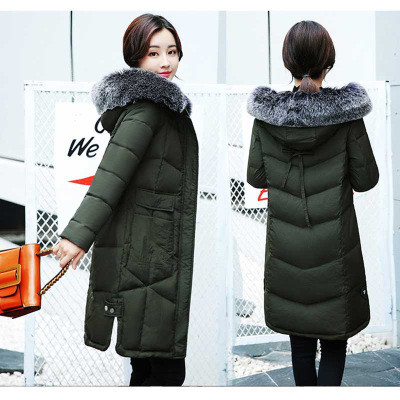 顺崇2017冬季中长款羽绒服超大毛领棉服