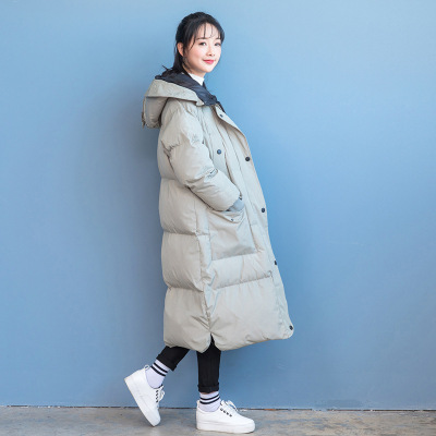 顺崇2017冬季棉衣冬装韩版修身中长款加厚羽绒棉服女纯色棉袄外套潮8891