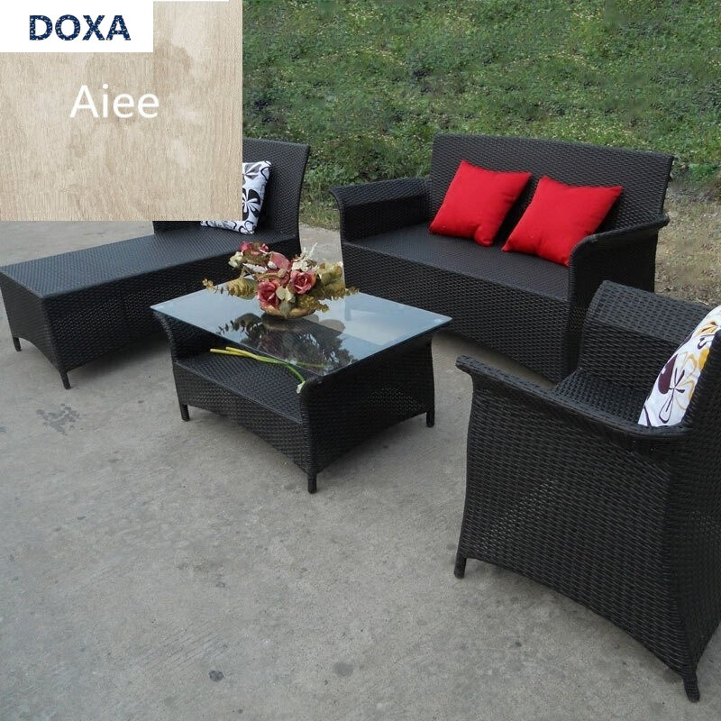 doxa户外家具沙发藤编客厅阳台三人藤椅沙发组合休闲咖啡厅藤椅9750