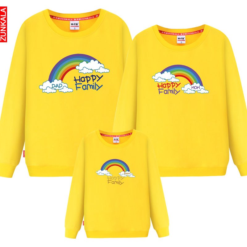 qma新款亲子装秋秋装圆领卫衣2017新款一家三口全家装母女母子外套